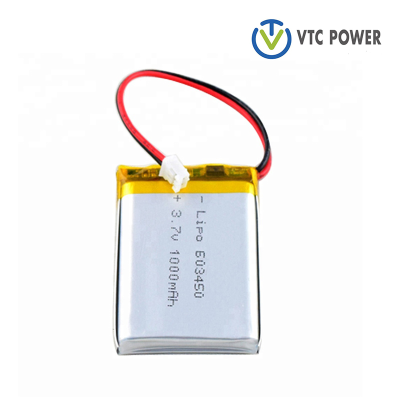3.7V 603450 1000mah Lipo Battery for GPS Tracker