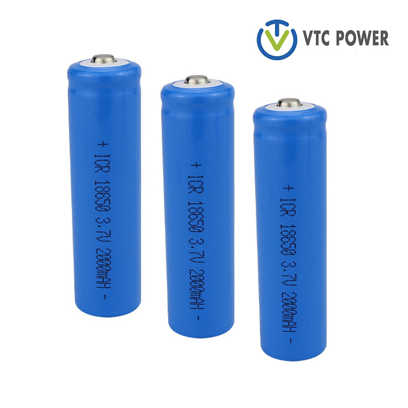 3.7V 18650 2000mAh Lithium Ion Battery