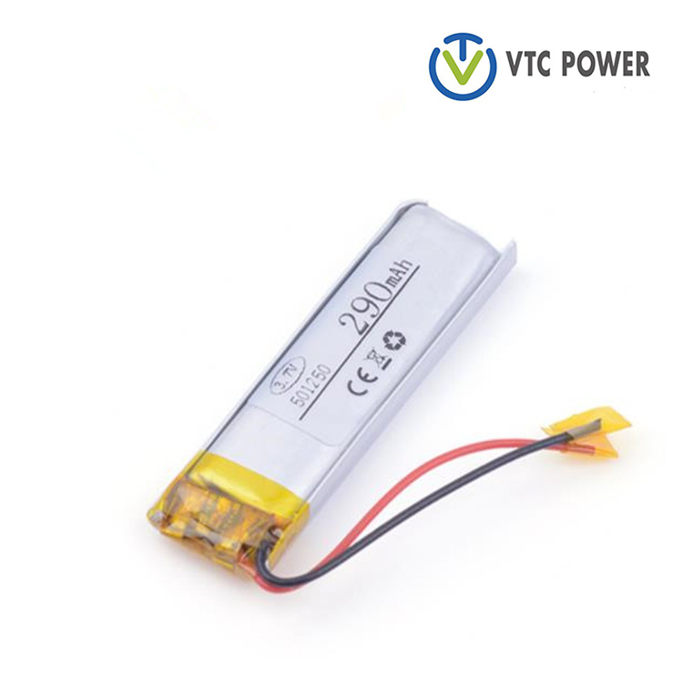 501250 290mah 3.7V Lithium Polymer Rechargeable Battery With PCB For Bluetooth Headset 3D Glasses Smart Watch Sports Bracelet