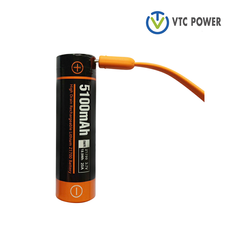 5v 21700 5100mAh USB Lithium Rechargeable Battery