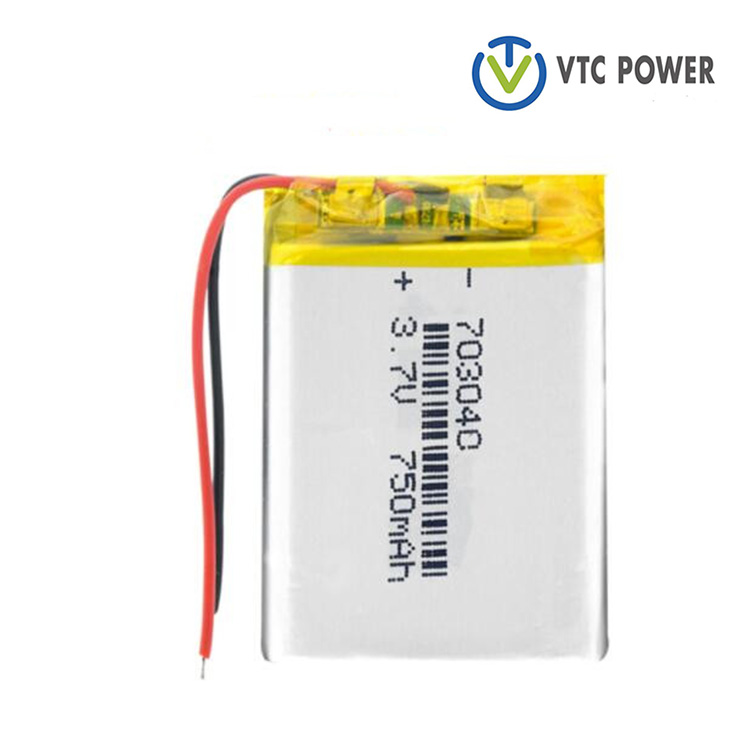 703040 750mAh 3.7V Li-po Rechargeable Lithium Batteries for LED light MP3 MP4 Cell Phone DVD Laptop Power Bank